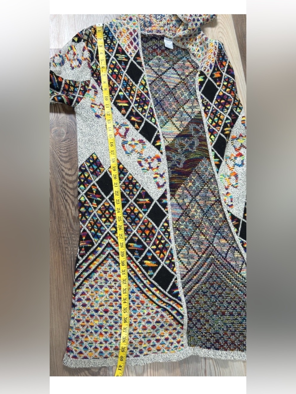 Northern Angel Women’s Multicolored Aztec Hooded Duster Cardigan Size M/L - Picture 5 of 7